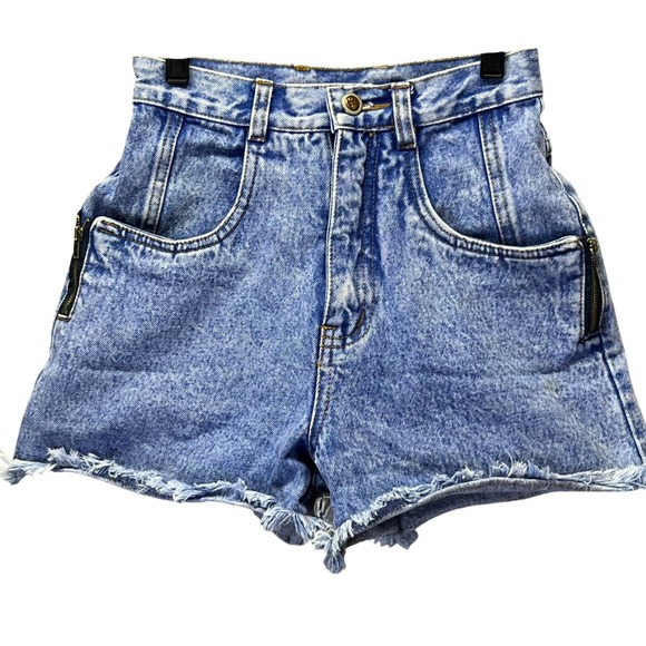 Rio by Stephen Drew Pants - Vintage 90s Rio Denim Jean Shorts Cutoffs Frayed Raw Hem 3‎ Booty Shorts